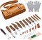 Wood Carving Tool Kit for Adult Beginners Woodworking, Whittling Knife Set with Large Leather Case and Gouge, Wooden Spoon Carving Kits, Gifts for Men Women Carving Enthusiasts Friends